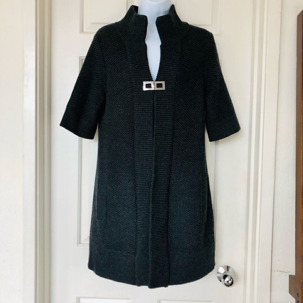 Banana Republic Heavy Fine Merino Wool Magnetic Closure Short Sleeved Cardigan S